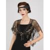 imageSWEETV Womens 1920s Shawl WrapsSequin Beaded Flapper Evening Shawls for women formalPartyWeddingFormalHarlem nightBlack Gold 4