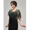 imageSWEETV Womens 1920s Shawl WrapsSequin Beaded Flapper Evening Shawls for women formalPartyWeddingFormalHarlem nightBlack Green