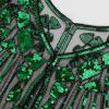 imageSWEETV Womens 1920s Shawl WrapsSequin Beaded Flapper Evening Shawls for women formalPartyWeddingFormalHarlem nightGreen
