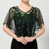 imageSWEETV Womens 1920s Shawl WrapsSequin Beaded Flapper Evening Shawls for women formalPartyWeddingFormalHarlem nightGreen