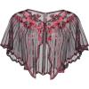 imageSWEETV Womens 1920s Shawl WrapsSequin Beaded Flapper Evening Shawls for women formalPartyWeddingFormalHarlem nightRed 2