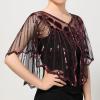 imageSWEETV Womens 1920s Shawl WrapsSequin Beaded Flapper Evening Shawls for women formalPartyWeddingFormalHarlem nightRed 2