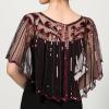 imageSWEETV Womens 1920s Shawl WrapsSequin Beaded Flapper Evening Shawls for women formalPartyWeddingFormalHarlem nightRed 2
