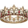 imageSWEETV King Crown for MenGold Mens Tiara Prince DiademRoyal Medieval Cosplay Birthday Prom Halloween Hair AccessoriesOld Gold Red 1
