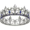 imageSWEETV King Crown for MenGold Mens Tiara Prince DiademRoyal Medieval Cosplay Birthday Prom Halloween Hair AccessoriesOld Silver Blue 1