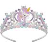imageSWEETV Unicorn Princess Tiaras for Girls Crystal Kids Crown Headband Birthday Party Hats Halloween Costume Hair AccessoriesLight Purple
