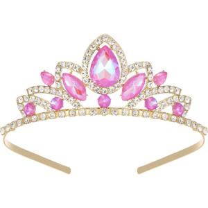 imageSWEETV Princess Tiara for Little GirlsTiara Crown Headband Birthday Party Prom Costume Accessories Gift Toddler Kids Baby01RapunzelPink