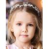 imageSWEETV Flower Girl Headpiece Silver Wedding Headband for Girls Princess Flowers Hair Accessories for Birthday Party
