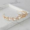 imageSWEETV Gold Rhineshtone Bridal Headpiece for Wedding Crystal Tiara for Bride Headband for Wedding Hair Accessories for Women Girl