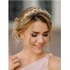 imageSWEETV Gold Rhineshtone Bridal Headpiece for Wedding Crystal Tiara for Bride Headband for Wedding Hair Accessories for Women Girl