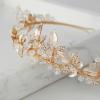 imageSWEETV Gold Rhineshtone Bridal Headpiece for Wedding Crystal Tiara for Bride Headband for Wedding Hair Accessories for Women Girl