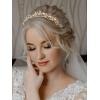 imageSWEETV Gold Rhineshtone Bridal Headpiece for Wedding Crystal Tiara for Bride Headband for Wedding Hair Accessories for Women Girl