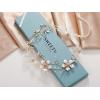 imageSWEETV Gold Wedding Headband Pearl Flower Bridal Headpieces for Wedding Crystal Hair Accessories for Women Girls Hair VineGold
