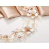 imageSWEETV Gold Wedding Headband Pearl Flower Bridal Headpieces for Wedding Crystal Hair Accessories for Women Girls Hair VineGold