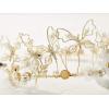 imageSWEETV Handmade Butterfly Wedding Headband Tiara Crystal Bridal Hair BandFloral Wedding Headpieces for Women Light Gold