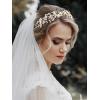 imageSWEETV Handmade Rhinestone Wedding Headband FlowerLeaf Bridal Headpieces for Wedding Pearl Hair Accessories GoldGold