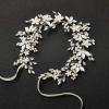 imageSWEETV Handmade Rhinestone Wedding Headband FlowerLeaf Bridal Headpieces for Wedding Pearl Hair Accessories GoldSilver