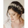 imageSWEETV Handmade Rhinestone Wedding Headband FlowerLeaf Bridal Headpieces for Wedding Pearl Hair Accessories GoldSilver