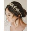 imageSWEETV Handmade Rhinestone Wedding Headband FlowerLeaf Bridal Headpieces for Wedding Pearl Hair Accessories GoldSilver