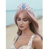 imageSWEETV Mermaid Crown Princess Tiaras for Women Shell Little Mermaid Crowns for Birthday Cosplay Party Gift Conch Fantasia for Ages 15