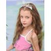 imageSWEETV Mermaid Princess Tiara for Little girls Girls Princess Crystal Tiara Crown Headband Birthday Party Prom Costume Cosplay Accessories Gift HalloweenHairpiece for Girls Toddler Kids BabyPink01Pink