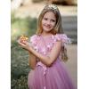 imageSWEETV Princess Tiara for Little Girls Kids Birthday Tiara Headband Flower Girls Crown Diadem Crystal Cosplay Dress up Halloween Costume Hair Accessories 83 Aurora BorealisGold