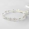 imageSWEETV Rhinestone Wedding Headband Hair Vine Headpieces Silver Birdal Hair Accessories for BridesSilver