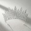 imageSWEETV Tiara Crown for Women Wedding Tiara for Bride Crystal Princess Headpiece Girls Quinceanera Prom Pageant Crown Diadem Silver