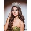 imageSWEETV Tiara Crown for Women Wedding Tiara for Bride Crystal Princess Headpiece Girls Quinceanera Prom Pageant Crown Diadem Silver