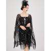 imageSWEETV Womens 1920s Long Shawl WrapsSequin Flapper Evening Shawls for women formalPartyWeddingFormalHarlem nightBlack 2