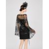 imageSWEETV Womens 1920s Long Shawl WrapsSequin Flapper Evening Shawls for women formalPartyWeddingFormalHarlem nightBlack