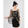 imageSWEETV Womens 1920s Long Shawl WrapsSequin Flapper Evening Shawls for women formalPartyWeddingFormalHarlem nightBlack Gold 2