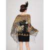 imageSWEETV Womens 1920s Long Shawl WrapsSequin Flapper Evening Shawls for women formalPartyWeddingFormalHarlem nightBlack Gold