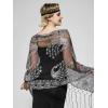 imageSWEETV Womens 1920s Long Shawl WrapsSequin Flapper Evening Shawls for women formalPartyWeddingFormalHarlem nightBlacksilver