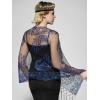 imageSWEETV Womens 1920s Long Shawl WrapsSequin Flapper Evening Shawls for women formalPartyWeddingFormalHarlem nightBlue 2