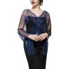 imageSWEETV Womens 1920s Long Shawl WrapsSequin Flapper Evening Shawls for women formalPartyWeddingFormalHarlem nightBlue 2