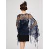 imageSWEETV Womens 1920s Long Shawl WrapsSequin Flapper Evening Shawls for women formalPartyWeddingFormalHarlem nightBlue