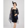 imageSWEETV Womens 1920s Long Shawl WrapsSequin Flapper Evening Shawls for women formalPartyWeddingFormalHarlem nightBlue
