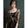imageSWEETV Womens 1920s Long Shawl WrapsSequin Flapper Evening Shawls for women formalPartyWeddingFormalHarlem nightGold