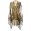 imageSWEETV Womens 1920s Long Shawl WrapsSequin Flapper Evening Shawls for women formalPartyWeddingFormalHarlem nightGold