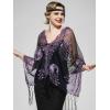 imageSWEETV Womens 1920s Long Shawl WrapsSequin Flapper Evening Shawls for women formalPartyWeddingFormalHarlem nightPurple