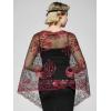 imageSWEETV Womens 1920s Long Shawl WrapsSequin Flapper Evening Shawls for women formalPartyWeddingFormalHarlem nightRed