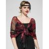 imageSWEETV Womens 1920s Long Shawl WrapsSequin Flapper Evening Shawls for women formalPartyWeddingFormalHarlem nightRed