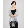 imageSWEETV Womens 1920s Long Shawl WrapsSequin Flapper Evening Shawls for women formalPartyWeddingFormalHarlem nightWhite