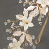 imageSWEETVFlowerLeaf Bridal Headpieces for Wedding Crystals Tiara for Bride Wedding Hair Accessories for Women Girl Gold