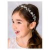 imageSWEETV Flower Girl Headpiece Silver Wedding Headband for Girls Princess Flowers Hair Accessories for Birthday Party