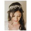 imageSWEETV Handmade Rhinestone Wedding Headband FlowerLeaf Bridal Headpieces for Wedding Pearl Hair Accessories GoldSilver