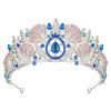 imageSWEETV Mermaid Crown Princess Tiaras for Women Shell Little Mermaid Crowns for Birthday Cosplay Party Gift Conch Fantasia for Ages 15