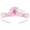 imageSWEETV Mermaid Princess Tiara for Little girls Girls Princess Crystal Tiara Crown Headband Birthday Party Prom Costume Cosplay Accessories Gift HalloweenHairpiece for Girls Toddler Kids BabyPink02Pink