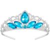 imageSWEETV Princess Tiara for Little Girls Kids Birthday Tiara Headband Flower Girls Crown Diadem Crystal Cosplay Dress up Halloween Costume Hair Accessories 81 BlueSilver